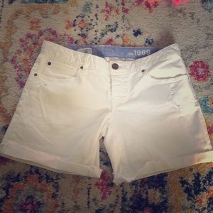 White denim shorts